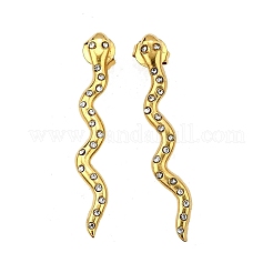 304 Stainless Steel Rhinestone Stud Earrings&nbsp;LS-EJEW-Z116-01G