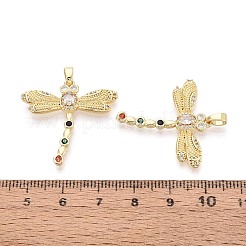 Brass Micro Pave Colorful Cubic Zirconia Pendants&nbsp;KK-T075-87G