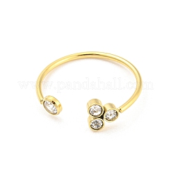 Real 14K Gold Plated 304 Stainless Steel Open Cuff Ring&nbsp;RJEW-C062-01B-G