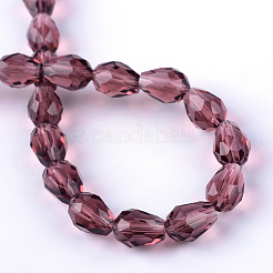 Transparent Glass Bead Strands&nbsp;X-GLAA-R024-6x8mm-07