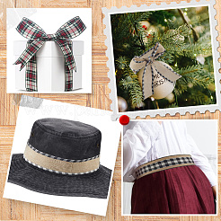 2 Rolls 2 Colors Imitation Burlap Ribbon&nbsp;DIY-CY0001-75