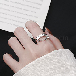 Letter B & Word LOVE 925 Sterling Silver Finger Rings&nbsp;FS-WG350DC-01