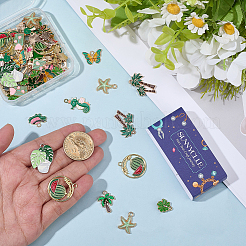 60Pcs 12 Styles Alloy Enamel Pendants&nbsp;ENAM-SC0007-38