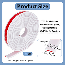 TPE Self-Adhesive Flexible Molding Trim&nbsp;DIY-WH0578-82C-01