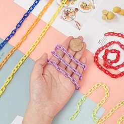 40 Strands 10 Colors Opaque Acrylic Cable Chains&nbsp;SACR-SC0001-15