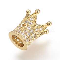 Brass Micro Pave Cubic Zirconia Beads&nbsp;ZIRC-S053-YS009-2
