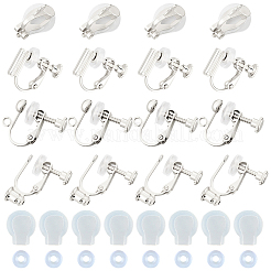 Brass Clip-on Earring Converters Findings&nbsp;KK-BBC0021-50S