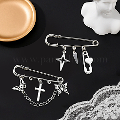 4Pcs 2 Styles Iron Safety Pin&nbsp;JEWB-HY0001-47