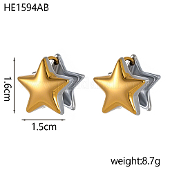 Two Tone 304 Stainless Steel Hoop Earrings&nbsp;STAS-OY016-81G