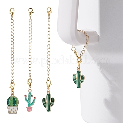 3Pcs 3 Styles Cactus Alloy Enamel Cup Charms&nbsp;HJEW-JM02163