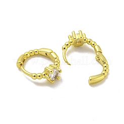 Brass Micro Pave Cubic Zirconia Hoop Earring&nbsp;EJEW-C088-19G-01