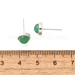 Natural Green Onyx Agate(Dyed & Heated) Ear Studs&nbsp;EJEW-L099-08P