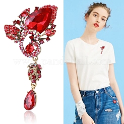 Teardrop with Flower Rhinestone Pins&nbsp;PW-WG27153-01