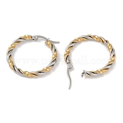 Ion Plating(IP) 201 Stainless Steel Twist Hoop Earrings&nbsp;EJEW-I309-34GP