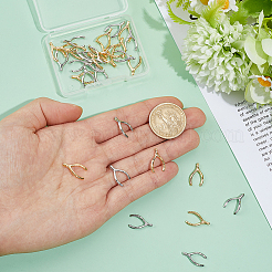 32Pcs 2 Colors Brass Pendants&nbsp;KK-PH0015-45