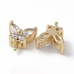 Brass Micro Pave Clear Cubic Zirconia Pendants Bail&nbsp;KK-G491-07G