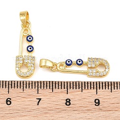 Brass Micro Pave Clear Cubic Zirconia Pendants&nbsp;CU-CBA9AB3-08G