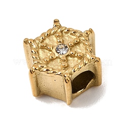 304 Stainless Steel with Crystal Rhinestone European Beads&nbsp;RB-CBAC900-06G