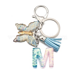 26Pcs Transparent Epoxy Resin & Transparent Acrylic & Faux Suede Tassel Keychain&nbsp;KEYC-JKC01202-13