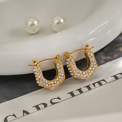 304 Stainless Steel U-Shaped Hoop Earrings&nbsp;DB0616