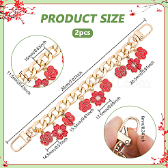 2Pcs 2 Styles Aluminum Chains Bag Extender Chains&nbsp;HJEW-PH02050