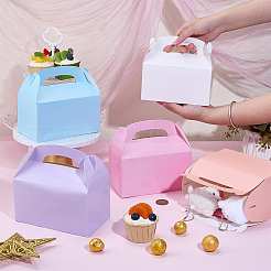 30Pcs 5 Colors Folding Rectangle Paper Portable Cupcake Gift Storage Box&nbsp;CON-PH0003-36