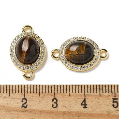 Brass Micro Pave Clear Cubic Zirconia Connector Charms&nbsp;KK-R210-23G