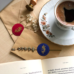 Brass Wax Seal Stamp with Handle&nbsp;AJEW-WH0184-0519