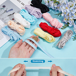 50M 10 Colors Flat Polyester Elastic Cord with Lace Edge&nbsp;OCOR-BC0009-38