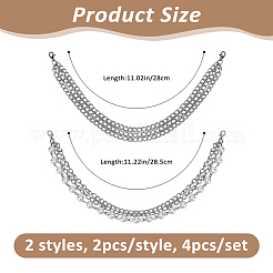 4Pcs 2 Styles Iron Multi-layer Boot Strap Chains&nbsp;AJEW-FH0007-28