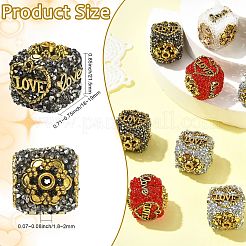 12Pcs 4 Colors Opaque Acrylic and Alloy Beads&nbsp;SACR-CJ0011-88