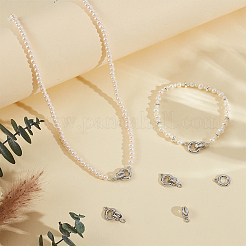 6Pcs Brass Micro Pave Clear Cubic Zirconia Fold Over Clasps&nbsp;KK-BC0015-10P
