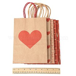 12Pcs 5 Styles Valentine's Day Heart Printed Paper Bags&nbsp;CARB-FS0001-07