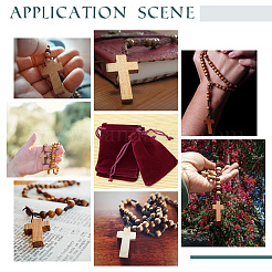 6Pcs Wood Cross Hanging Pendant Decorations&nbsp;HJEW-AR0001-13