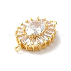 Brass Pave Clear Glass Rhinestone Connector Charms&nbsp;KK-B079-12G