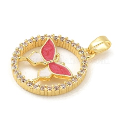 Brass Micro Pave Cubic Zirconia Enamel Pendants&nbsp;KK-G517-04G-01