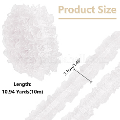 10M Double Layer Polyester Flower Elastic Lace Trim&nbsp;OHAR-WR0001-02A