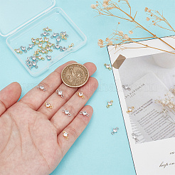 40Pcs 2 Colors Rack Plating Brass Pave Clear Cubic Zirconia Links&nbsp;FIND-HY0003-91