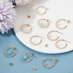 10Pcs Brass Ring Stud Earring Findings&nbsp;KK-BBC0007-72