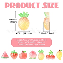 70Pcs 7 Styles Fruit Opaque Resin Cabochons&nbsp;CRES-CJ0001-92