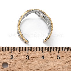 304 Stainless Steel Multi Layer Cuff Open Rings for Women&nbsp;RJEW-A095-05PG