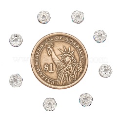 Brass Rhinestone Spacer Beads&nbsp;RB-A014-L6mm-28S
