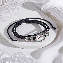 1Pc Sport Theme Cowhide Multi-strabd Bracelets&nbsp;BJEW-LP0003-50D