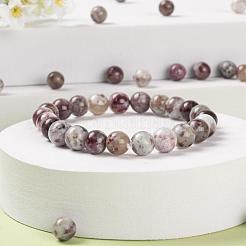 100Pcs 8mm Natural Purple Red Tourmaline Round Beads&nbsp;DIY-LS0002-09