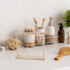 Rectangle Wooden Necklace Organizer Display Stands&nbsp;NDIS-WH0010-36C