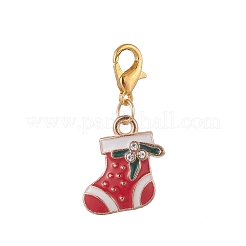 Christmas Theme Alloy Rhinestone & Enamel Pendant Decorations&nbsp;HJEW-JM00980