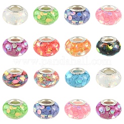 110Pcs 11 Colors Transparent Resin Rondelle European Beads&nbsp;RESI-YW0005-87