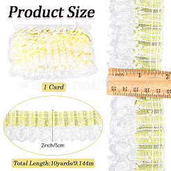 10 Yards Double Layer Polyester Organza Pleated Lace Trim Ribbons&nbsp;SRIB-GF0001-43A