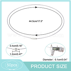 50Pcs 201 Stainless Steel Wire Necklace Cord&nbsp;TWIR-UN0001-09