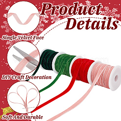 40 Yards 4 Colors Christmas Theme Single Face Velvet Ribbon&nbsp;SRIB-HY0001-10